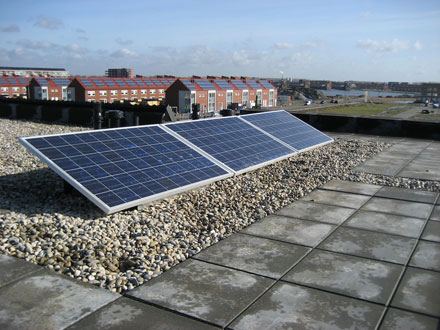 Zonnepanelen op plat dak